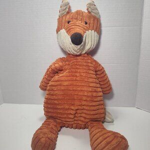 Jellycat Corduroy Fox Plush 17" Orange Ribbed Stuffed Animal Soft Toy